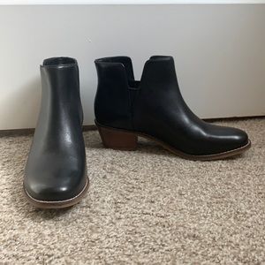 Coke Haan black leather ankle boots